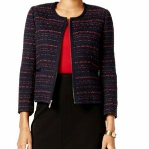 Tommy Hilfiger Full-Zip Tweed Jacket Blazer Sz 8